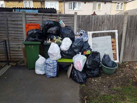 Skip outside a terraced house in Richmond